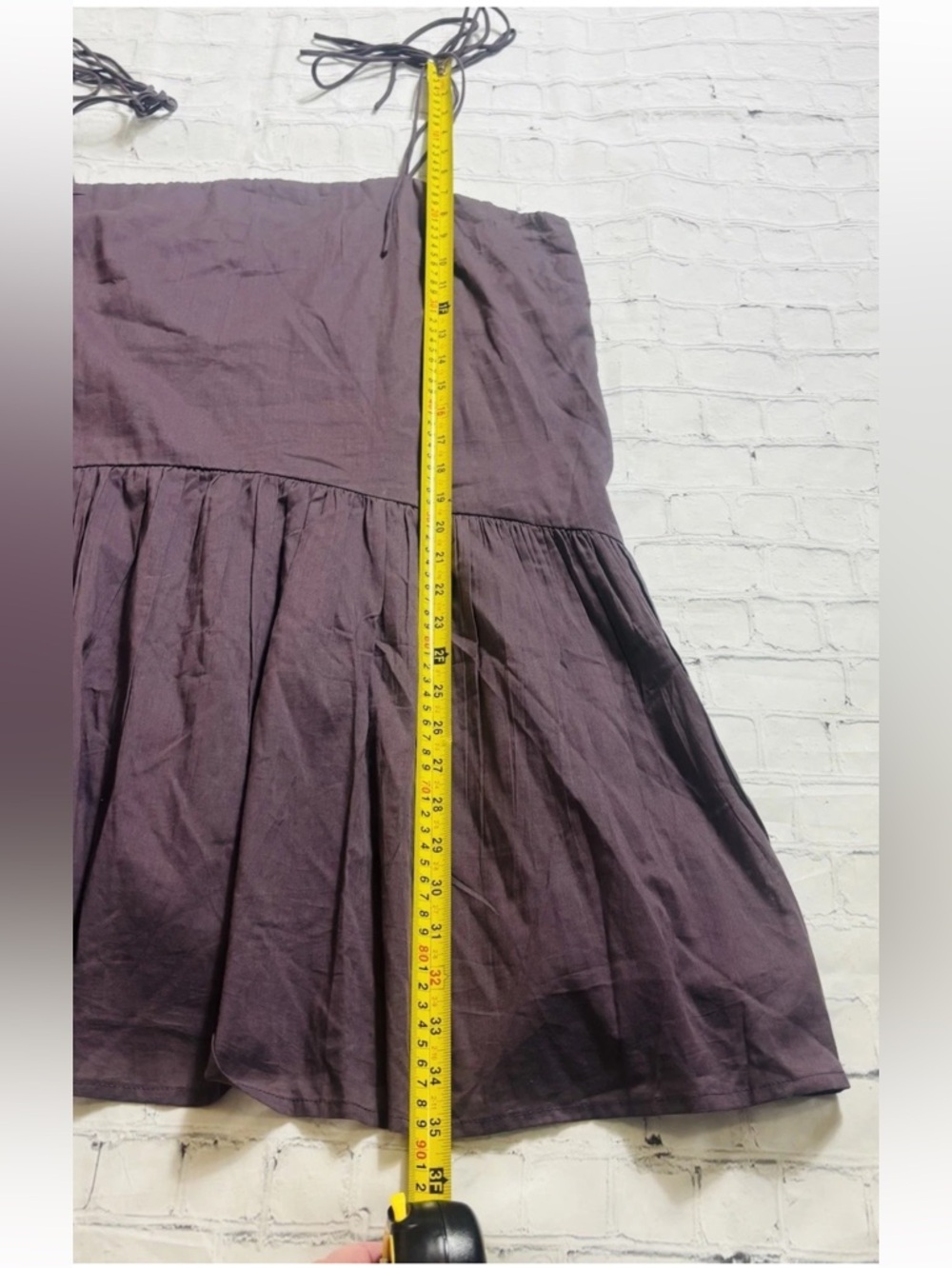 ASOS DESIGN Women’s Drop Waist Mini Dress ChocolatePlum Size 14 Spaghetti Straps - Picture 6 of 10